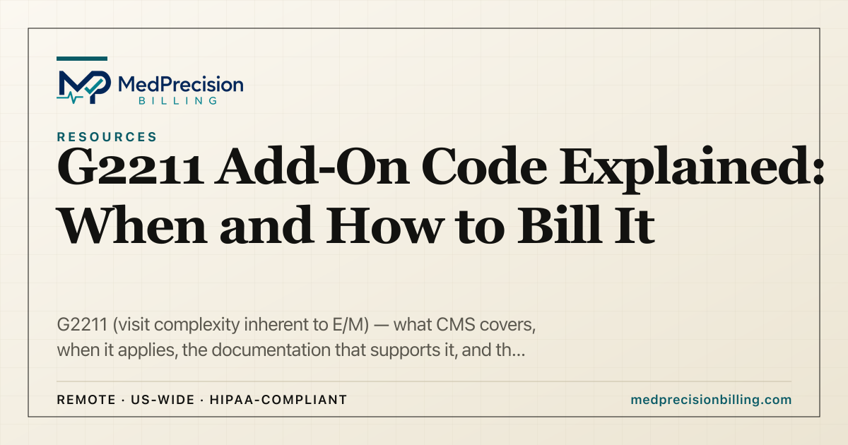 G2211 Add-On Code Explained: When to Bill It in 2026