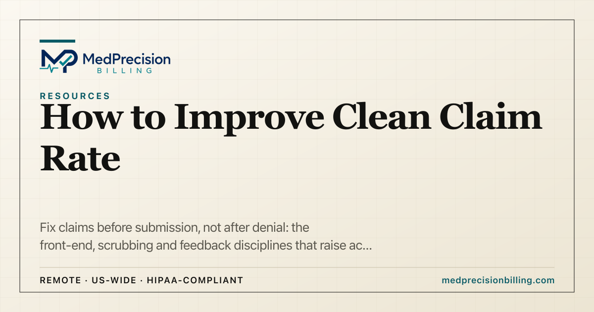 How to Improve Clean Claim Rate to 95%+ (Practical Guide)